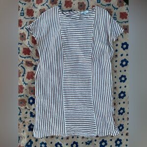 Madewell Stripe-Play Button-Back Tee Dress - Medium